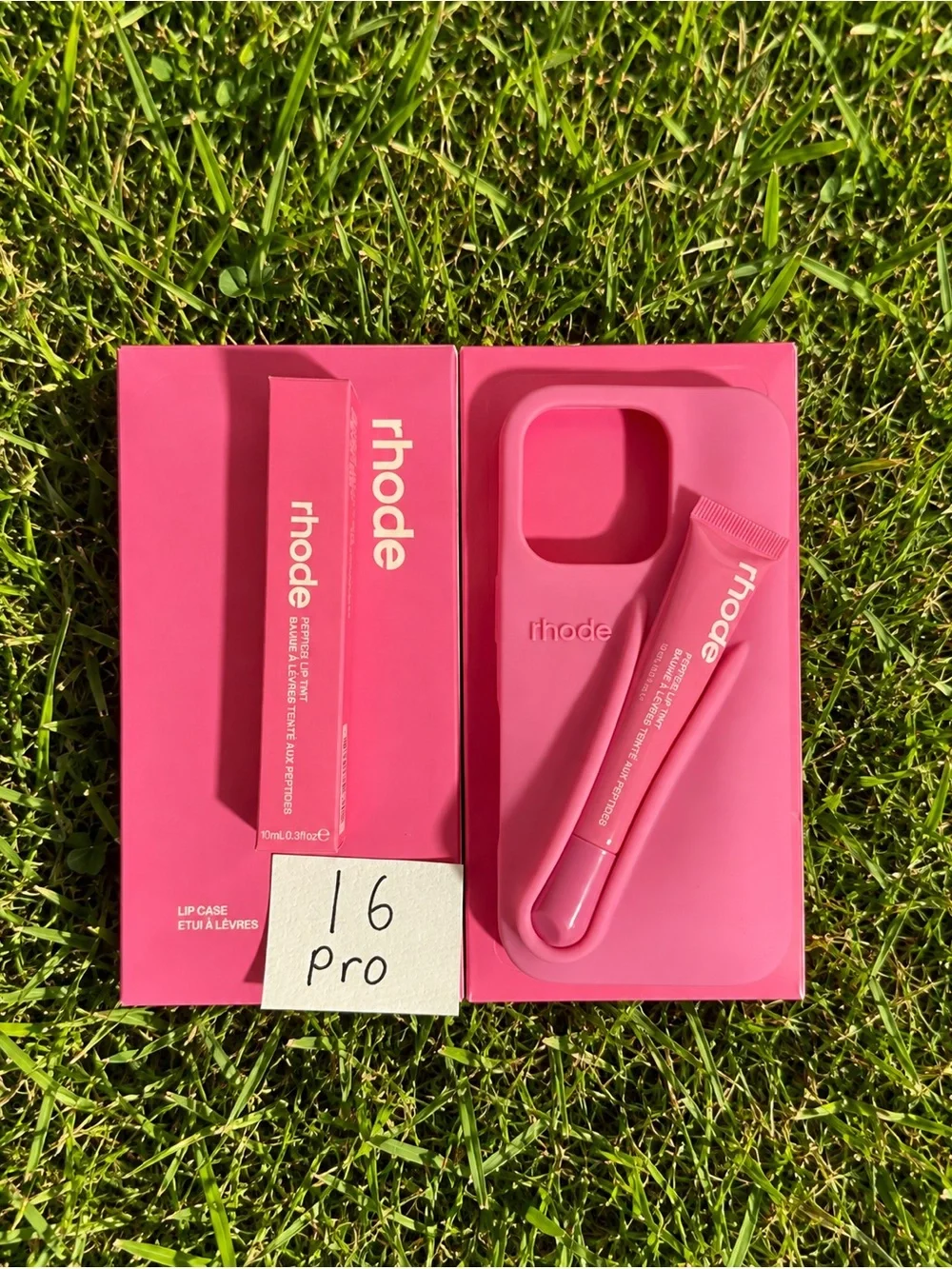 RHODE Hot Pink iPhone Case with Matching Lip Balm Bundle